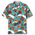 thumbnail image 4 of Camisa hawaiana con estampado de paracaidismo para hombre, camisas de flores tropicales con estampado 3D a la moda, blusa de manga corta con solapa y botones para verano, 4 of 5