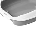 thumbnail image 7 of Cat Open Top Pet Litter Tray Cat Sand Box Container Semi Enclosed with High Side Durable Kitty Litter Pan Potty Toilet for Rabbit Gray S 42x29x14cm, 7 of 7