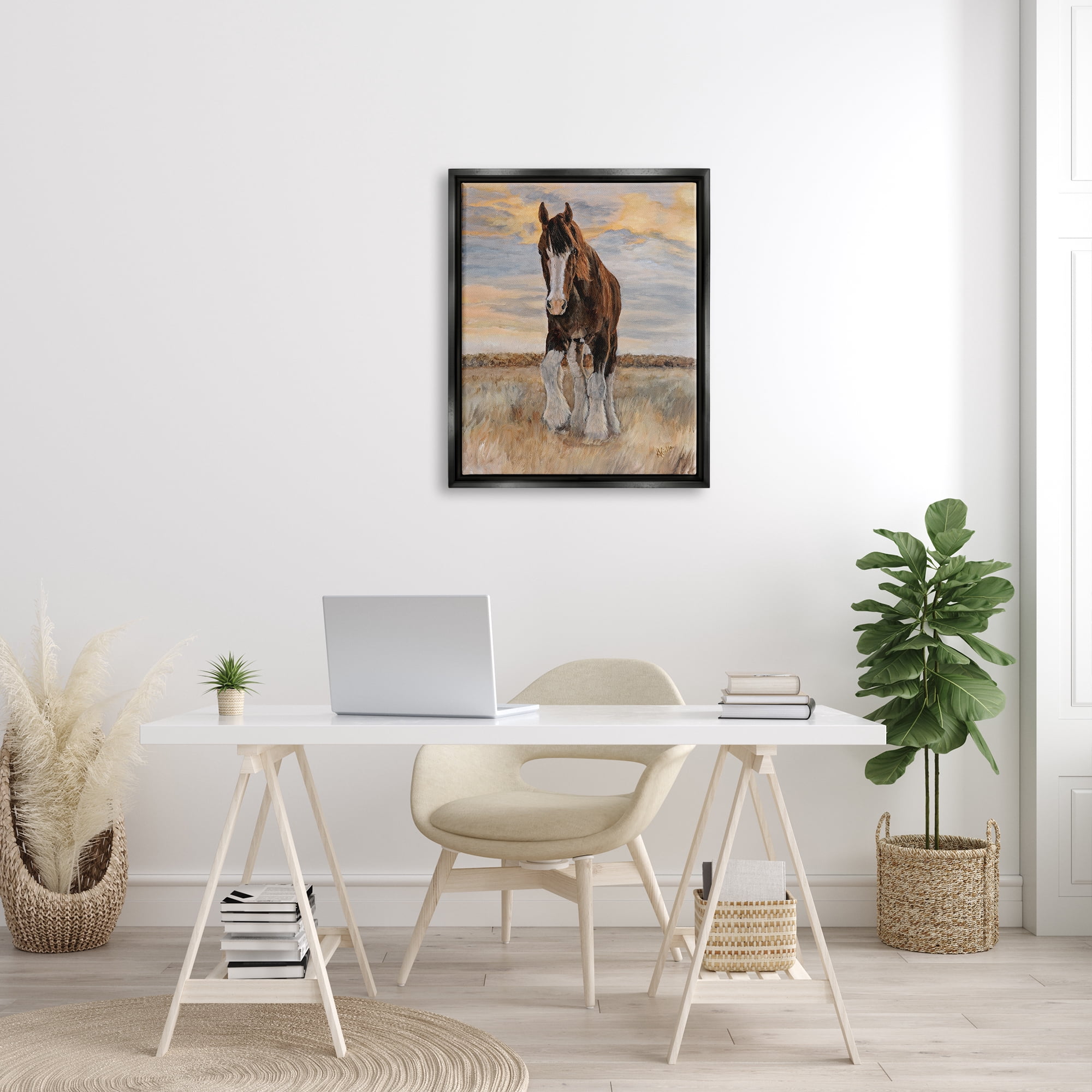 Stupell Colt Horse Farmhouse Animal Animals & Insects Painting Black Floater Framed Art Print Wall Art