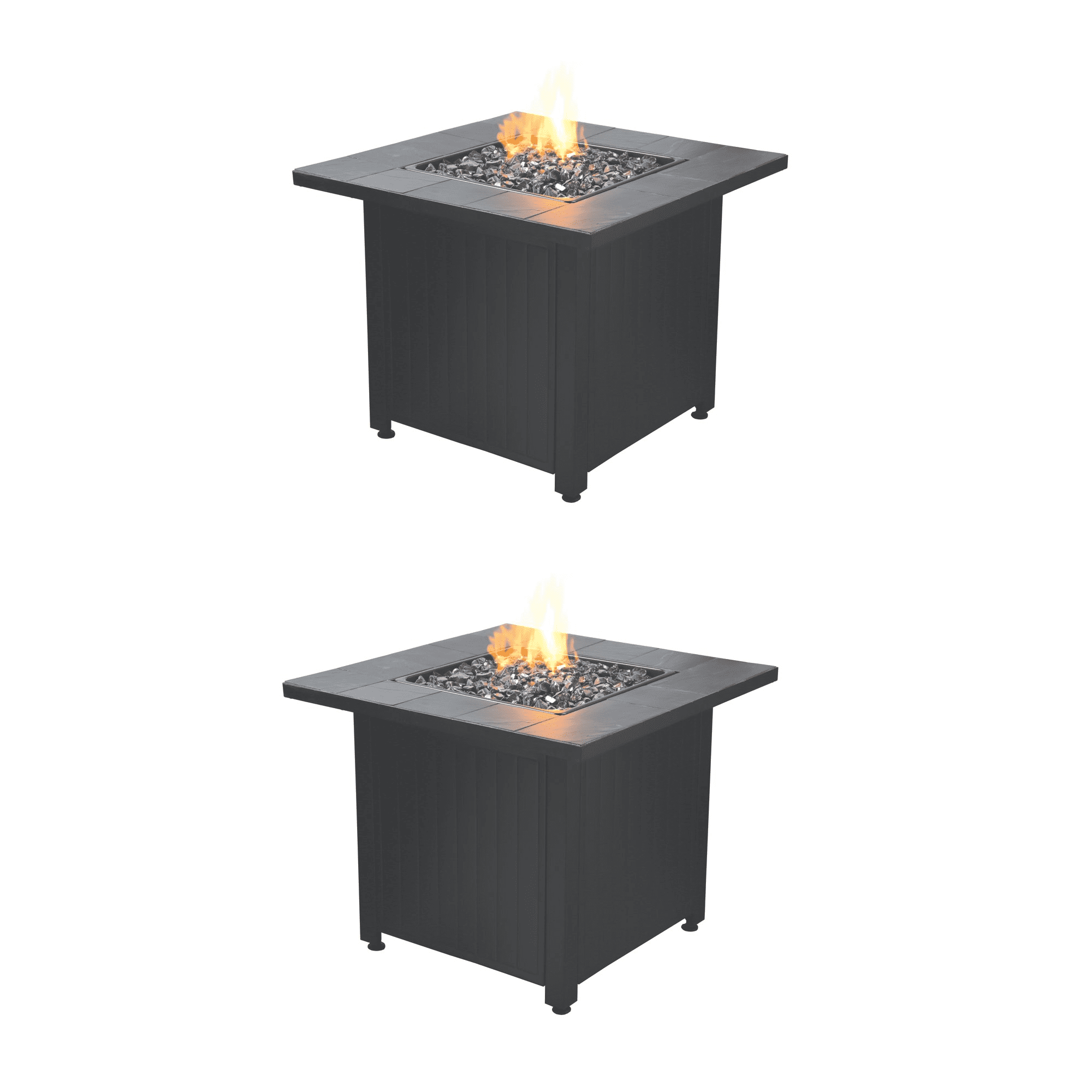 Endless Summer Petroleum Outdoor Patio Fire Table with Glass, Black (2