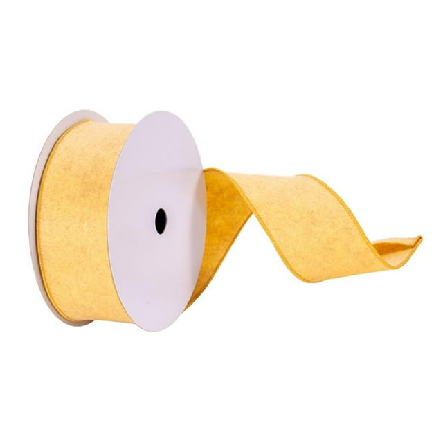 Vickerman Q215005 2.5 in. x 10 Yards Mustard Felt Ribbon