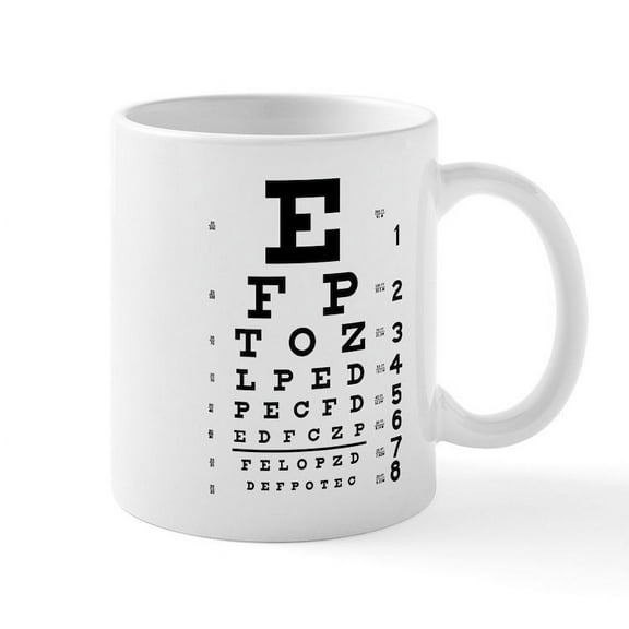 CafePress - Eye Chart Gift Mug - 11 oz Ceramic Mug - Novelty Coffee Tea Cup