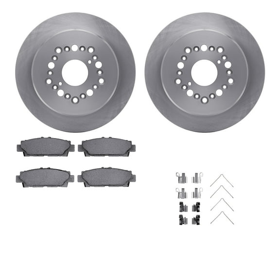 Dynamic Friction Company Rear Brake Rotors with 5000 Advanced Brake Pads includes Hardware 6512-75040