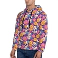thumbnail image 3 of Naloa Skull daisy flower Men's Casual Hooded Collar Drawstring Hoodies Pullover Sweatshirts Casual Long Sleeve Shirts-Medium, 3 of 7