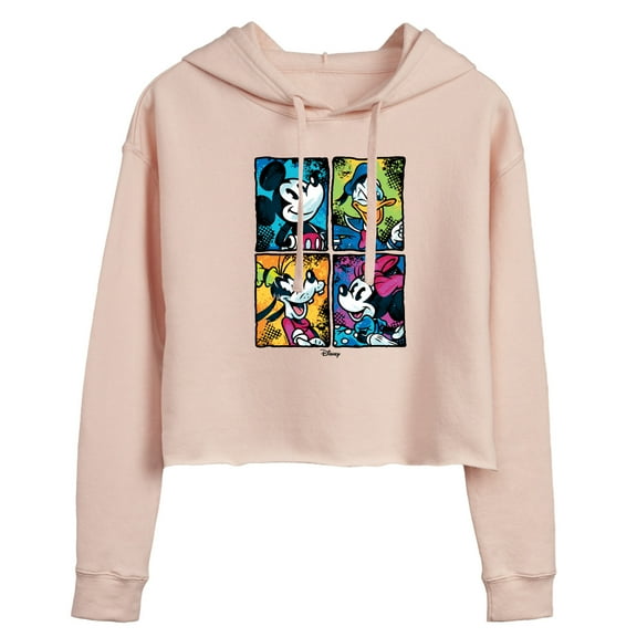 Disney - Mickey Friends Urban - Juniors Cropped Pullover Hoodie