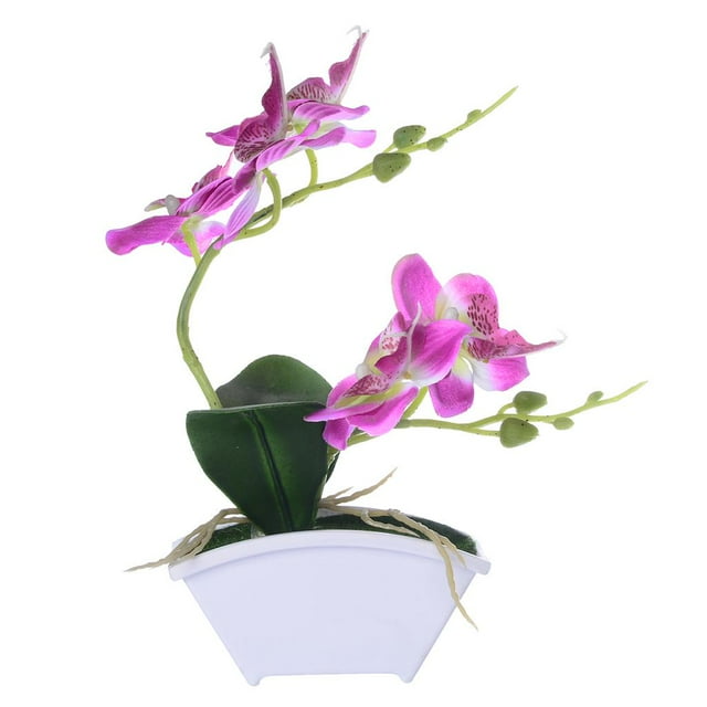 Artificial Orchid Bonsai Faux Potted Plants Arrangement indoor and
