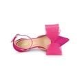 thumbnail image 4 of BLISSFUL STEP Women's Shoes Bow Tie Ankle Strap Stiletto Heel Pointy Toe Sandals Hot Pink 8, 4 of 7