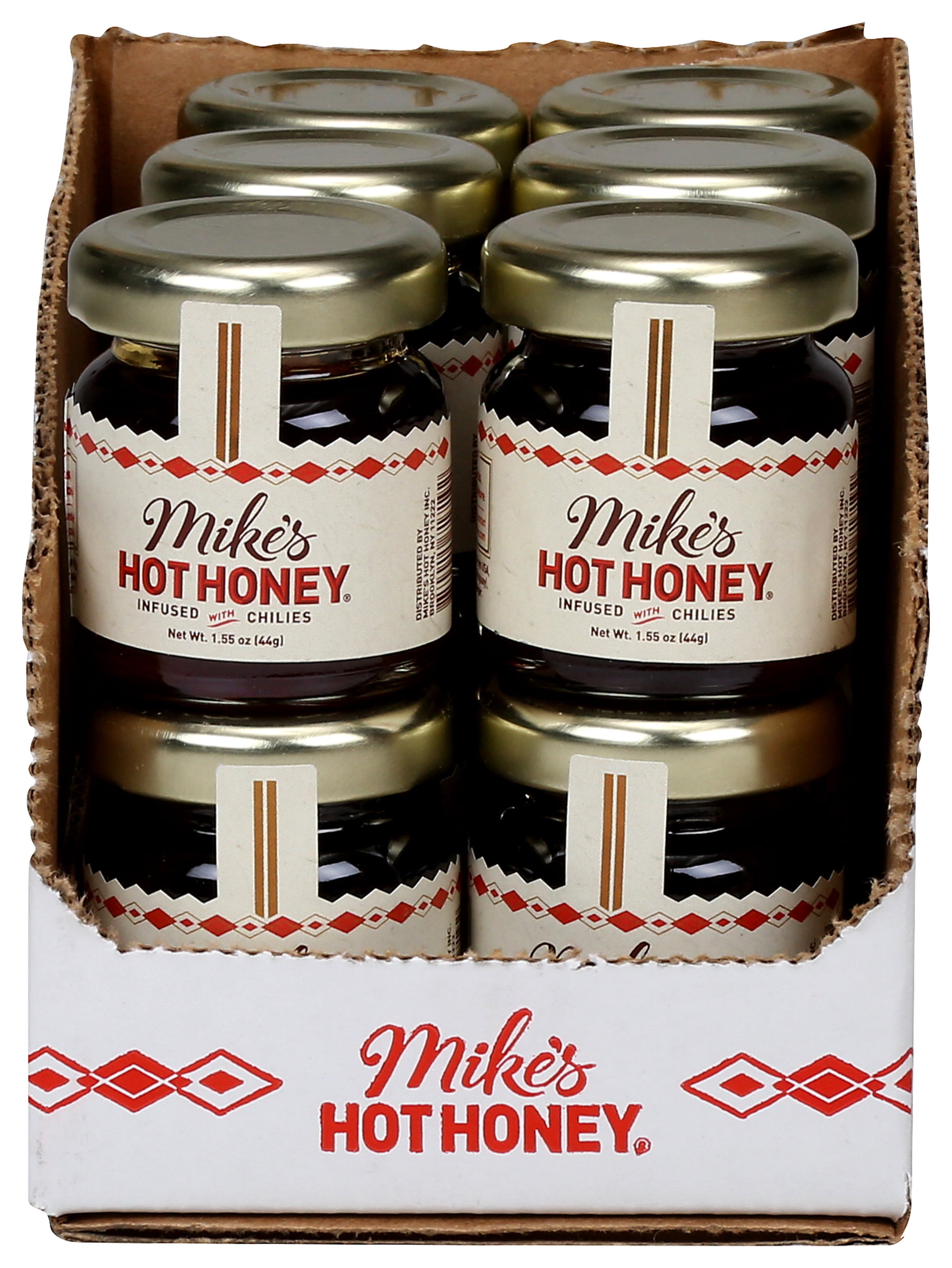 Pack of 12, Mikes Hot Honey Infused with Chilies, 1.55 oz