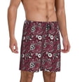 thumbnail image 2 of Kdxio Daisies Flowers Print Mens Sleep Shorts Bottoms Soft Comfy Pajama Wear Pants with Drawstring Pockets, 2 of 7