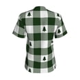 thumbnail image 3 of Uemuo Green White Lumberjack Plaid Printed Women's Classic V-Neck T-Shirt - Soft, Breathable, Moisture-Wicking, Perfect for Casual, Office, Travel, and Everyday Wear-Large, 3 of 5