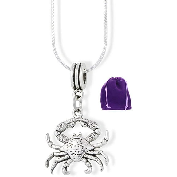 Zodiac Gifts Crab Necklace | Crab Gifts for Cancer Zodiac Gifts For Women or Contelation Jewelry showing Cancer Constellation Necklace for Women or Men that enjoy Horoscope Pendants with Cancer Charm