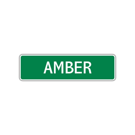Amber Girls Children Name Letter Printed Label Indoor Outdoor Novelty Wall Plaque Decoration Aluminum Sign 4"x18'