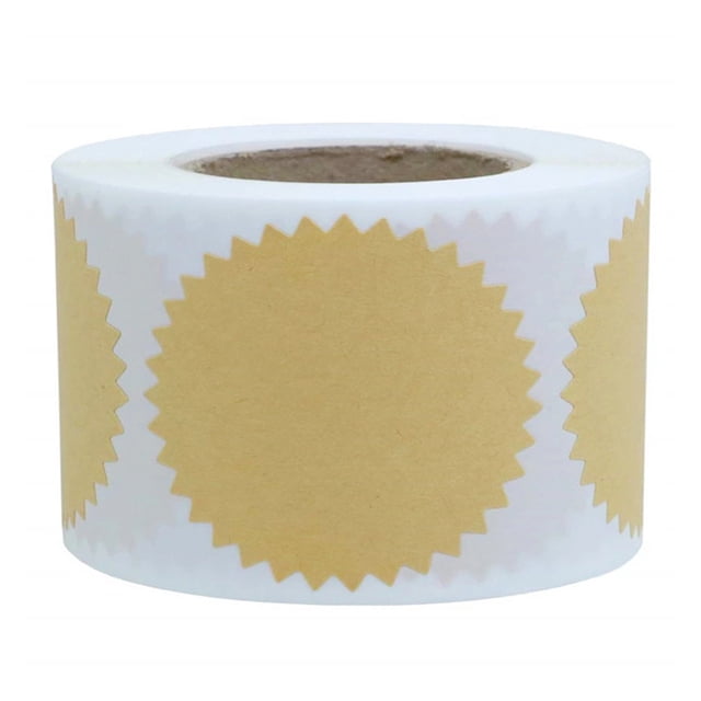 Miangastore 500Pcs Party Favor Kraft Labels Stickers Blank Gift Sealing Decor Stickers