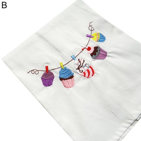 

Wanwan Tea Towel Embroidered Soft Touching Cotton Delicate Texture Towel Cloth for Dorm