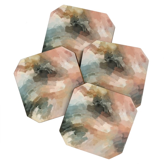 Society6 Marta Barragan Camarasa Waves Strokes Iii Set of 4 Coasters