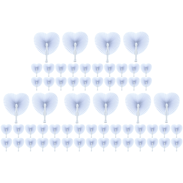 Abanico Plegable Con Forma Corazón 12 Uds. Papel en Blanco para Pintura DIY Boda Color