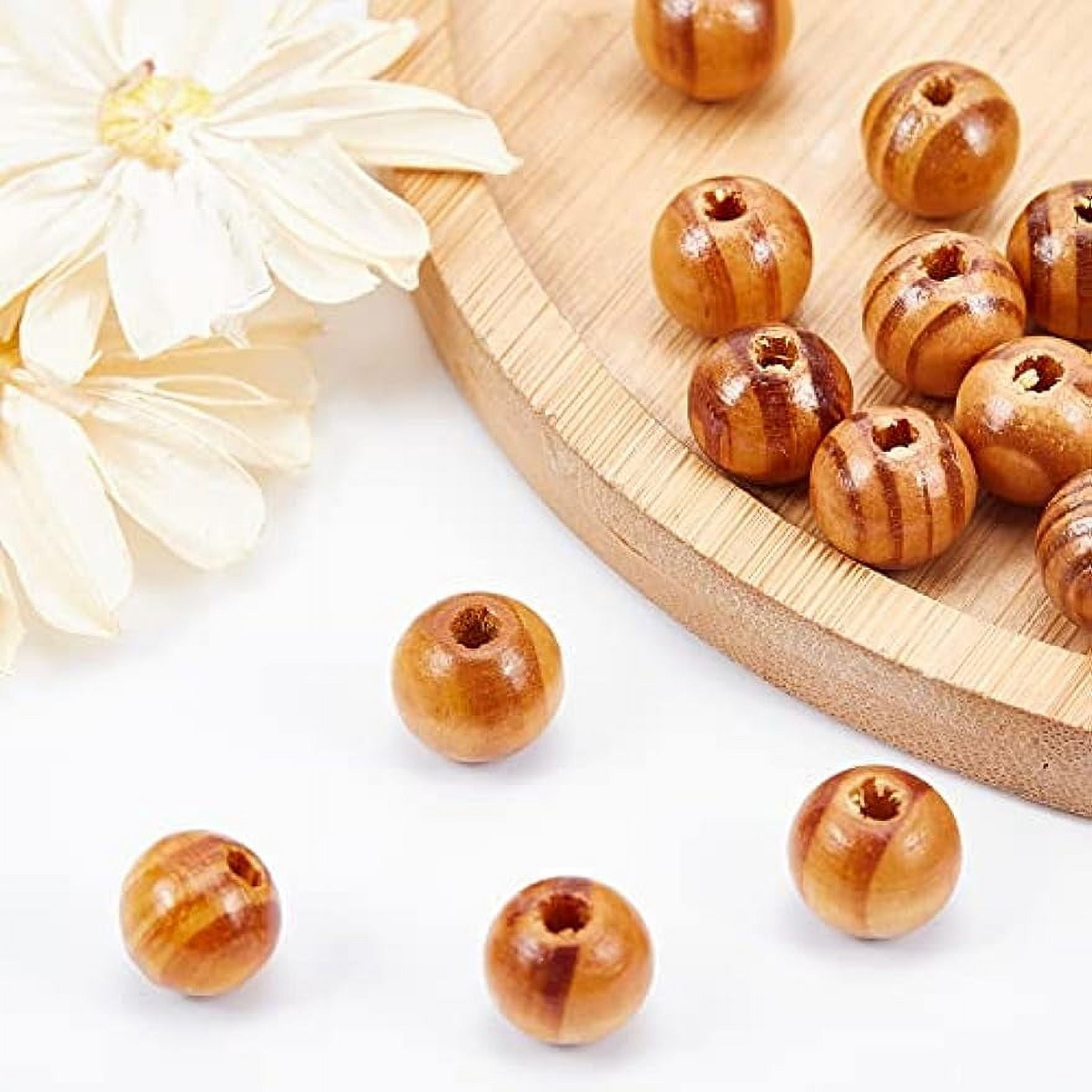 Wholesale OLYCRAFT 100PCS Pine Wood Beads 19mm in Diameter 10mm Large Hole Wooden  Craft Beads 