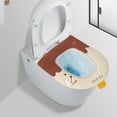 thumbnail image 5 of Eoozwa Warmer Toilet Seat Pads Toilet Seat Cover with Lifter Handle Set Washable Velvet Toilet Seat Cushion Soft Thicker Toilet Seats Warmer Mat, 5 of 6