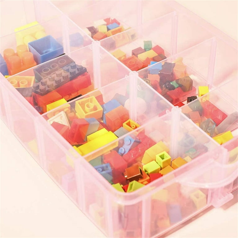 Small Multi-Compartment Storage Box Transparency Pink