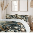 thumbnail image 6 of Ambesonne Abstract Duvet Cover Set, Surreal Swirling Posh Art, Queen, Dark Slate Blue and Tan, 6 of 6
