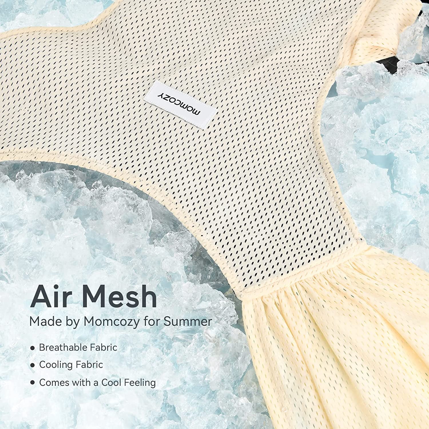 Momcozy Functional Mesh Baby Wrap Carrier for Newborn and Toddler, Skin Tone, Cooling, Breathable, Adjustable