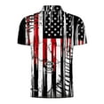 thumbnail image 6 of ALLLIST Men's Tops Collared Black Short Sleeve Independence Day Pullover Casual Printed Button T-Shirts Men's Polo Shirts, 6 of 7