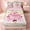 Pink 03, variant on Erosebridal Watercolor Fantasy Castle Zipper Twin Comforter Sets with Fitted Sheet and 2 Pillowcases for Girls, Dreamy Floral Heart Star Print Zipper Bedding Set, Stars Reversible, 4pcs