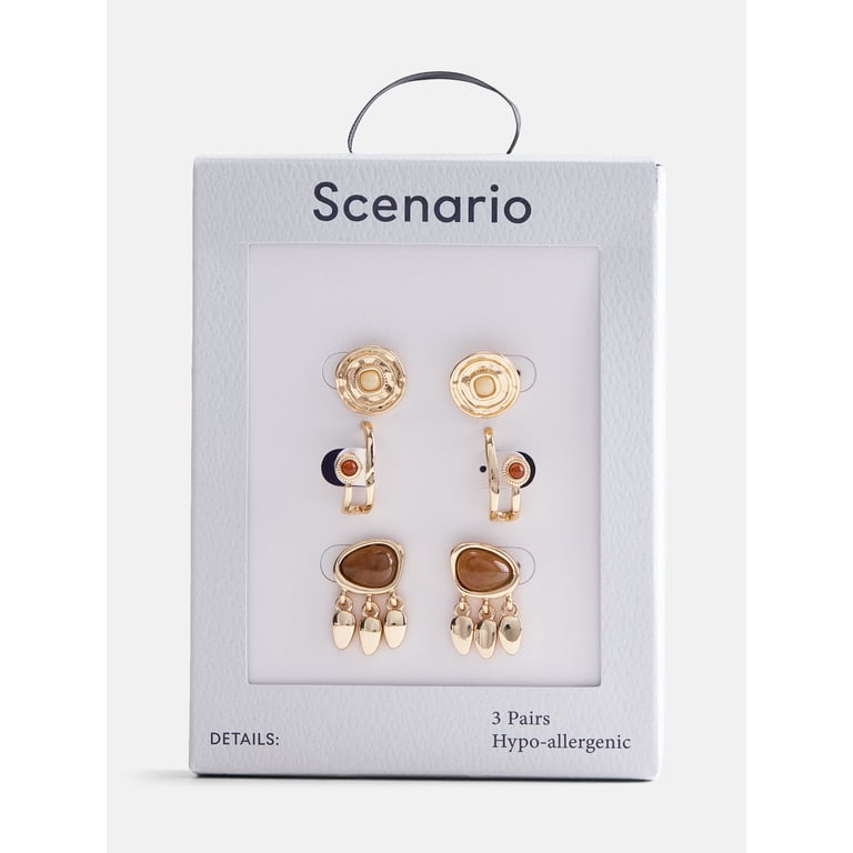 Scenario Gold-Tone Mixed Stud Earrings Set, 3-Pair photo 3