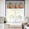 thumbnail image 3 of Merry Christmas Kitchen Curtains and Valances Set, Squirrel Xmas Tree Snowflake Linen Grey Rod Pocket Window Valance 18 Inch Window Curtain Panels for Living Room Bedroom Laundry, 27.5x36in, 3 Pieces, 3 of 7