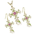 thumbnail image 1 of Minnieouse 3 Pieces Believe In God Jewelry Flowers Pendants Earring Set Rhinestone Gifts Necklace for Girlfriend Wife Mother Ropa, zapatos y accesorios Miscelánea No.1 Minnieouse AP006277-01, 1 of 6