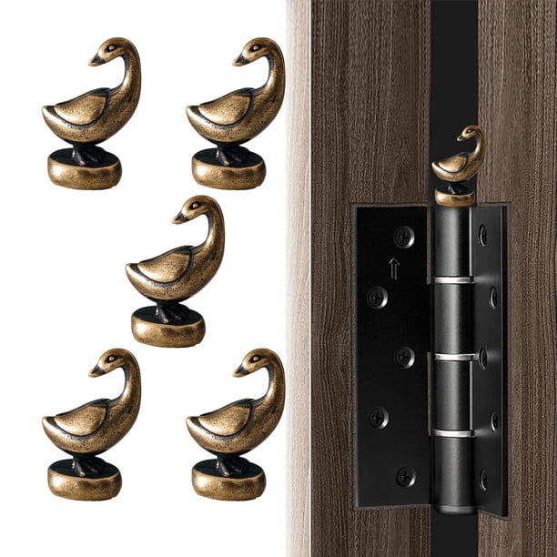Tope decorativo para bisagra de puerta WLHYHH, set magnético de ganso en bronce