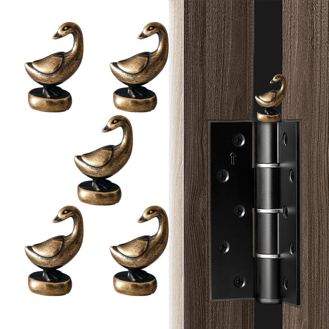 Tope decorativo para bisagra de puerta WLHYHH, set magnético de ganso en bronce