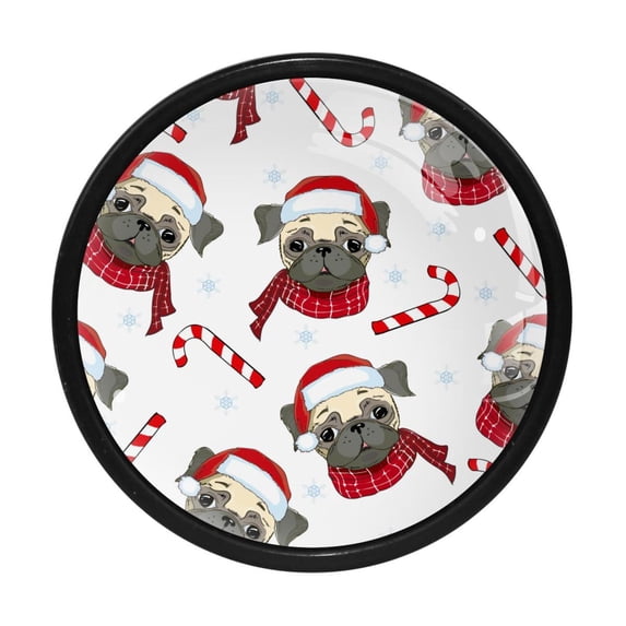 4 Pcs Christmas Knobs for Kitchen Cabinet Cupboard Dresser Bookcase Drawer Pulls Handles Round Home Decor