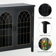 thumbnail image 4 of Alpha Joy 2-Door Accent Cabinet, Vintage Storage Cabinet in Church Window Design for Entryway, Dining Room, Black, 4 of 7