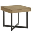 thumbnail image 5 of Weston Home Nadian Wood and Black Metal One Drawer End Table, Oak, 5 of 10