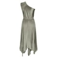 thumbnail image 5 of DAETIROS Women Summer Dress Solid Color Thin Dress Army Green Size XL, 5 of 6