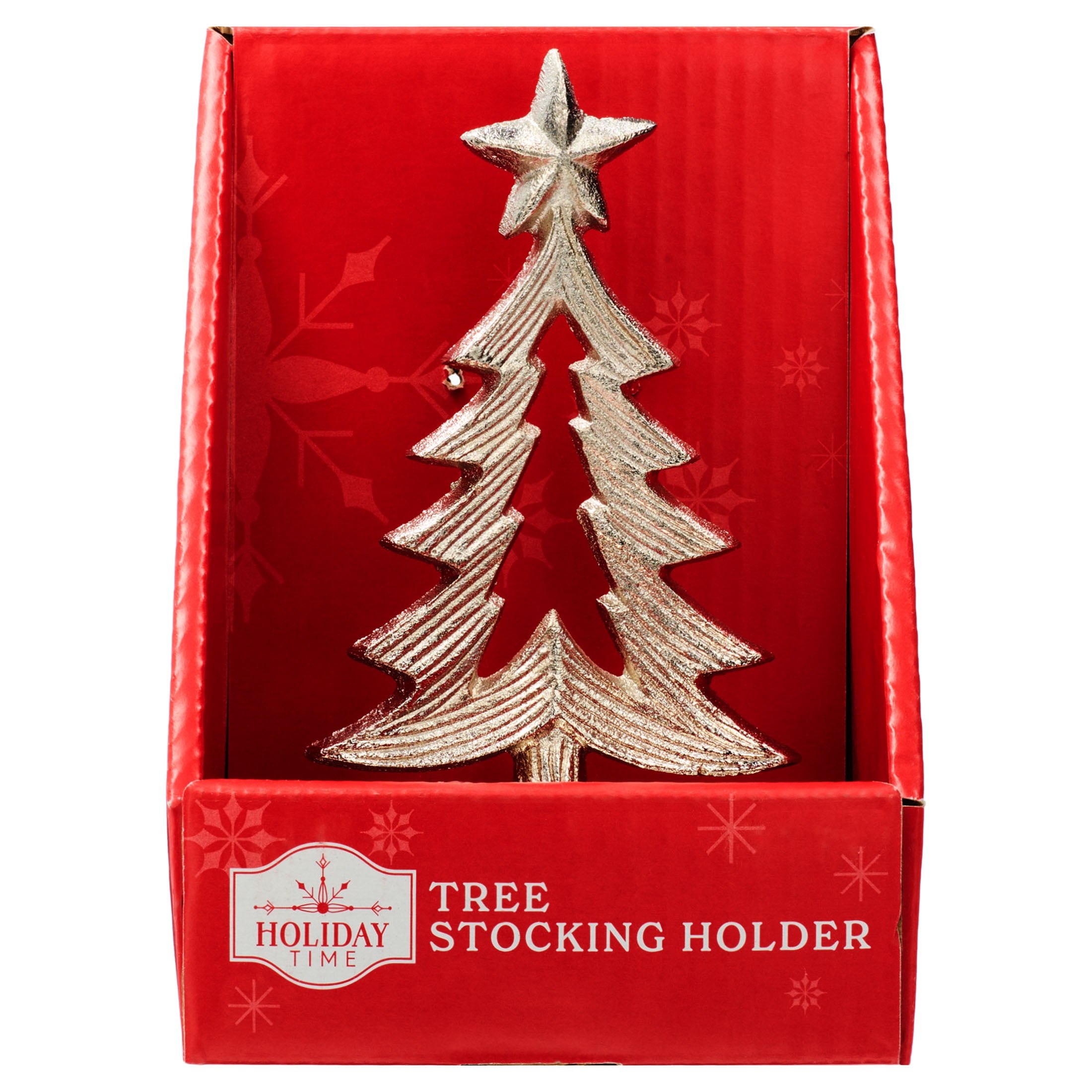 Aluminum Tree Christmas Stocking Holder, Silver, 7.8", by Holiday Time
