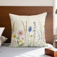 thumbnail image 4 of Spring Floral Pillow Covers 18x18 Inch, Summer Farmhouse Vintage Botanical Linen Pillowcase with Invisible Zipper, Decorative Throw Pillow Covers Cushion Case for Couch Sofa Bed Living Room, 4 of 9