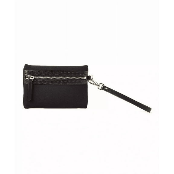 Neoprene and Leather Wristlet Pouch