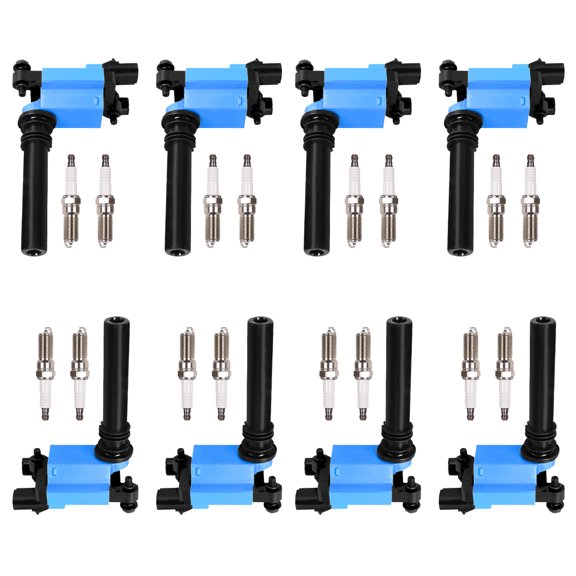 8 Performance ISA Ignition Coil and 16 Spark Plugs Compatible with 2005 Dodge Magnum 5.7L V8 Replacement for UF378