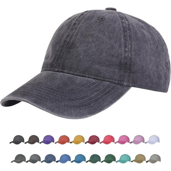 Minzimin Vintage Washed Baseball Caps One Size Unstructured Low Profile Adjustable Cotton Distressed Dad Hat for Men Women