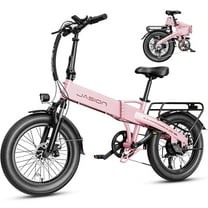 Jasion EB6 Electric Bike for Adults, 1000W Peak Motor Folding Ebike with 48V Removable Built-in Battery, Up to 50 Miles, 20" Fat Tire Foldable Electric Bicycle, UL 2849