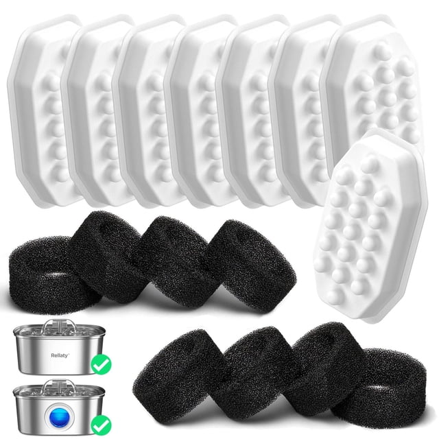 Filtros de Fuente Rellaty para Gatos y Perros Blanco Repuesto 3.2 L/120 Oz
