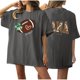 thumbnail image 2 of Fiudx Ofertas Relámpago Camiseta de Manga Corta con Estampado Casual de Doble Cara con Cuello Redondo y Hombros Caídos para Mujer, 2 of 5