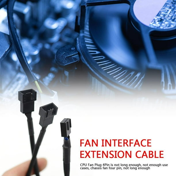 TB&W CPU PC Case Fan 4 Pin Extension Y Splitter Cable 4 Pin to 3/4 Pin