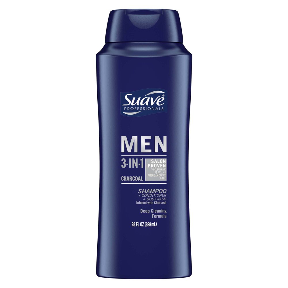 Suave Charcoal Men 3 in 1 SalonProven Shampoo and Conditioner and Body