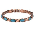 thumbnail image 2 of 1 Pc Natural Turquoise Stone Copper Magnetic Link Bracelet Healing Energy Gift, 2 of 2