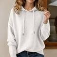 thumbnail image 2 of Women's Sweater Hoodie 2025 Fall Winter Long Sleeve Casual Plain Knit Hooded Sweatshirt Pullover Top, 2 of 4