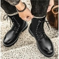 thumbnail image 3 of Men's Boots Fashion High Top Motorcycle Boots Waterproof Boots for Men, 3 of 15