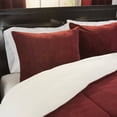 thumbnail image 4 of Lavish Home 3-Piece Sherpa Full/Queen Bedding Comforter Set, Burgundy, 4 of 4